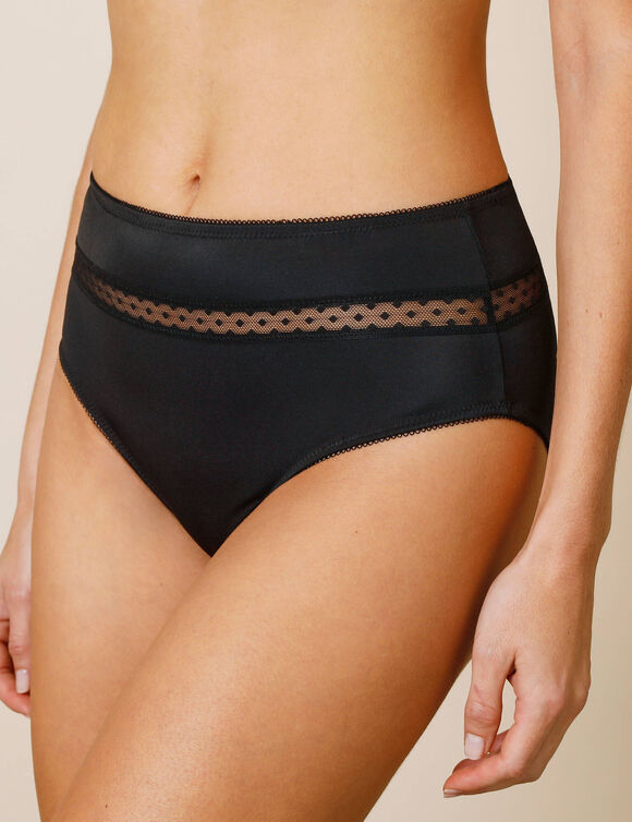 Culotte haute microfibre et tulle plumetis effet seconde peau Paia - lot de 2 (noir) Culotte haute microfibre et tulle plumetis effet seconde peau Paia - lot de 2 (noir)